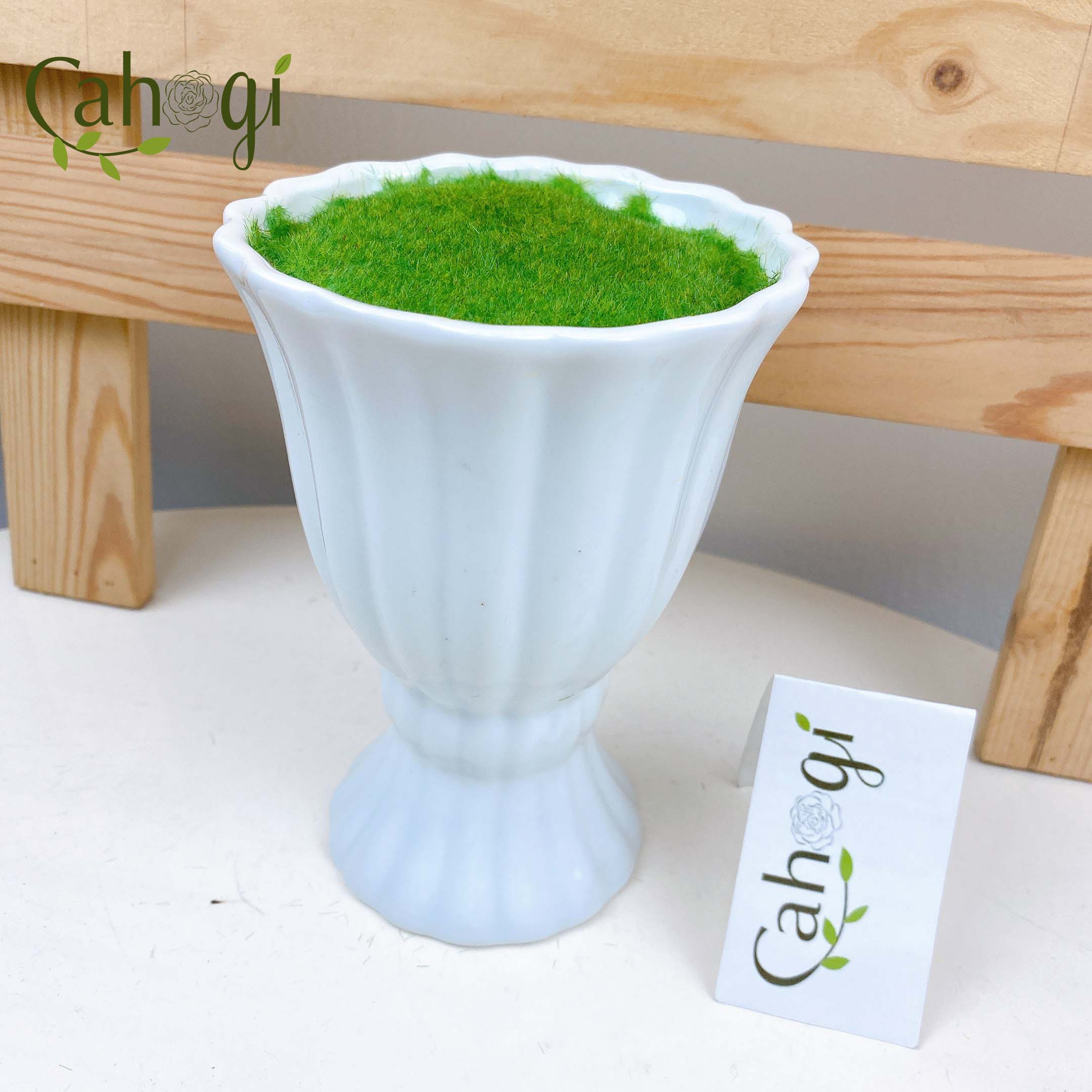 Lọ Hoa Đài Sứ Cắm Hoa Nhồi Xốp Phủ Cỏ Chuyên Dùng Trong Cắm Cây Hoa Giả