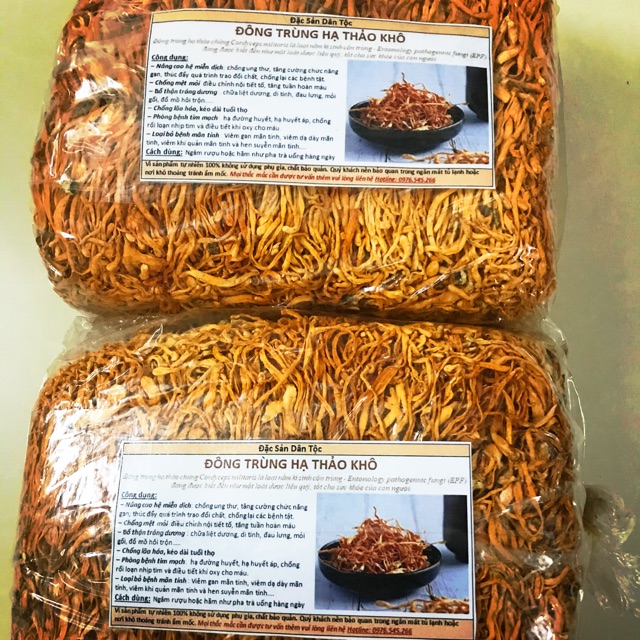 1kg đông trùng hạ thảo khô - hàng việt nam, bao kiểm định