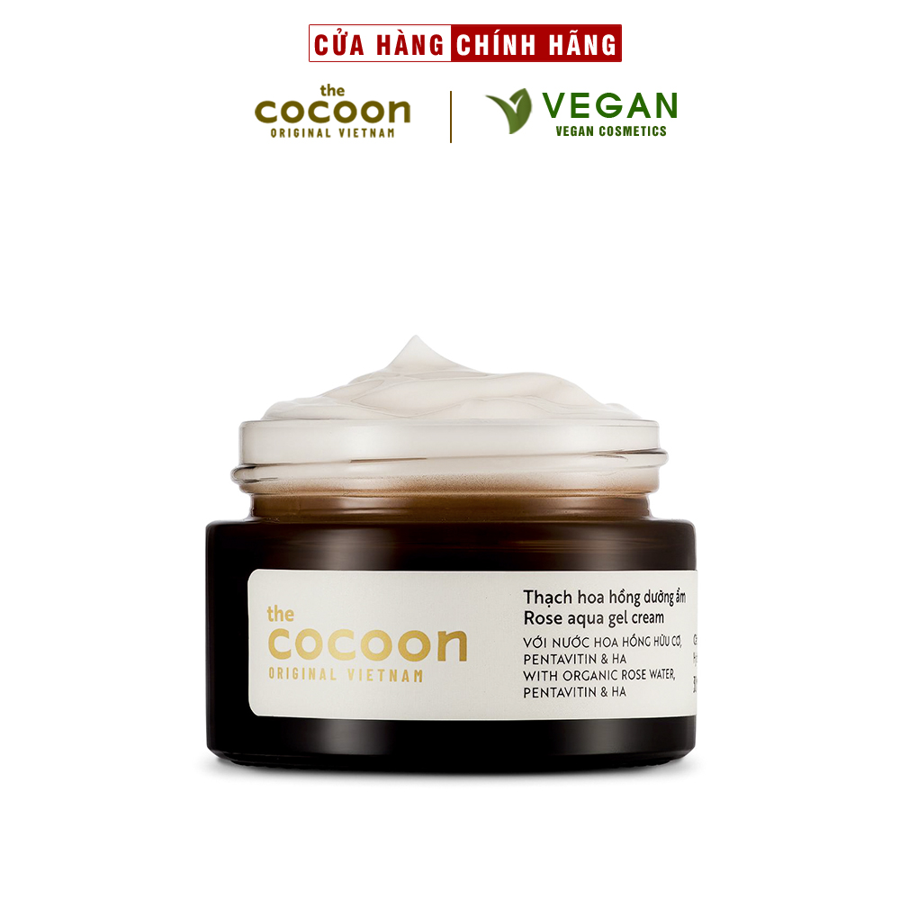 Thạch hoa hồng dưỡng ẩm Cocoon 30ml kem dưỡng ẩm 100% VEGAN - Mỹ phẩm thuần chay