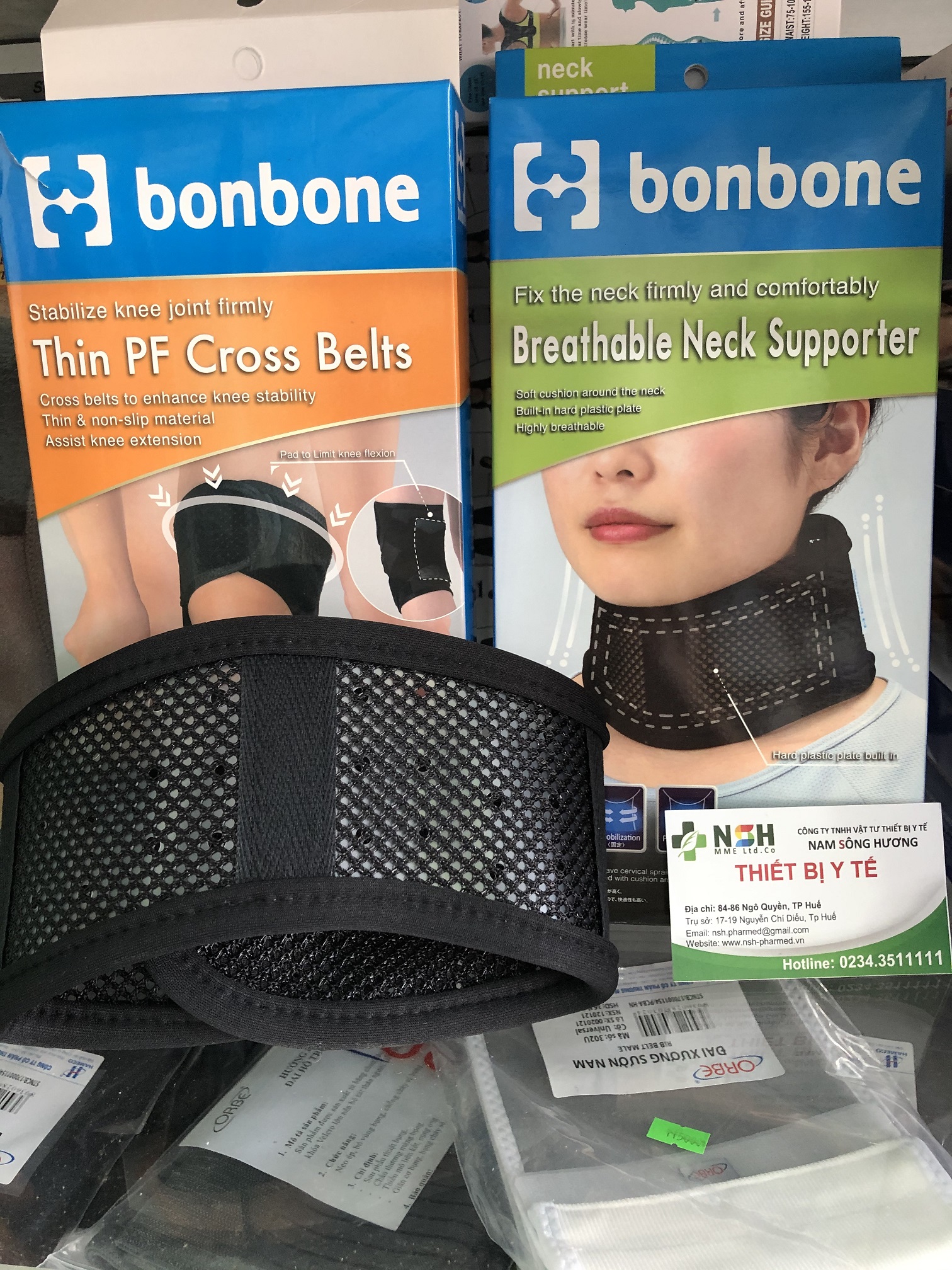 Đai nẹp cổ thoáng khí Nhật Bản Breathable Neck support Bonbone đai nẹp cổ, cố định cổ bonbone NHẬT BẢN