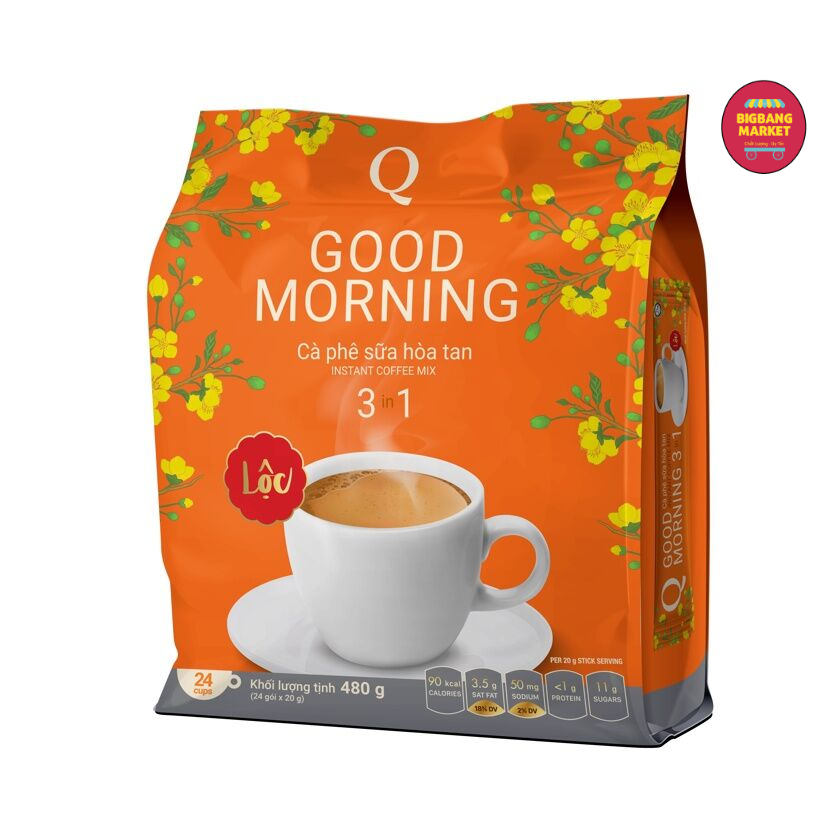 Cà phê sữa Good morning Trần Quang 480g mẫu xuân 2022