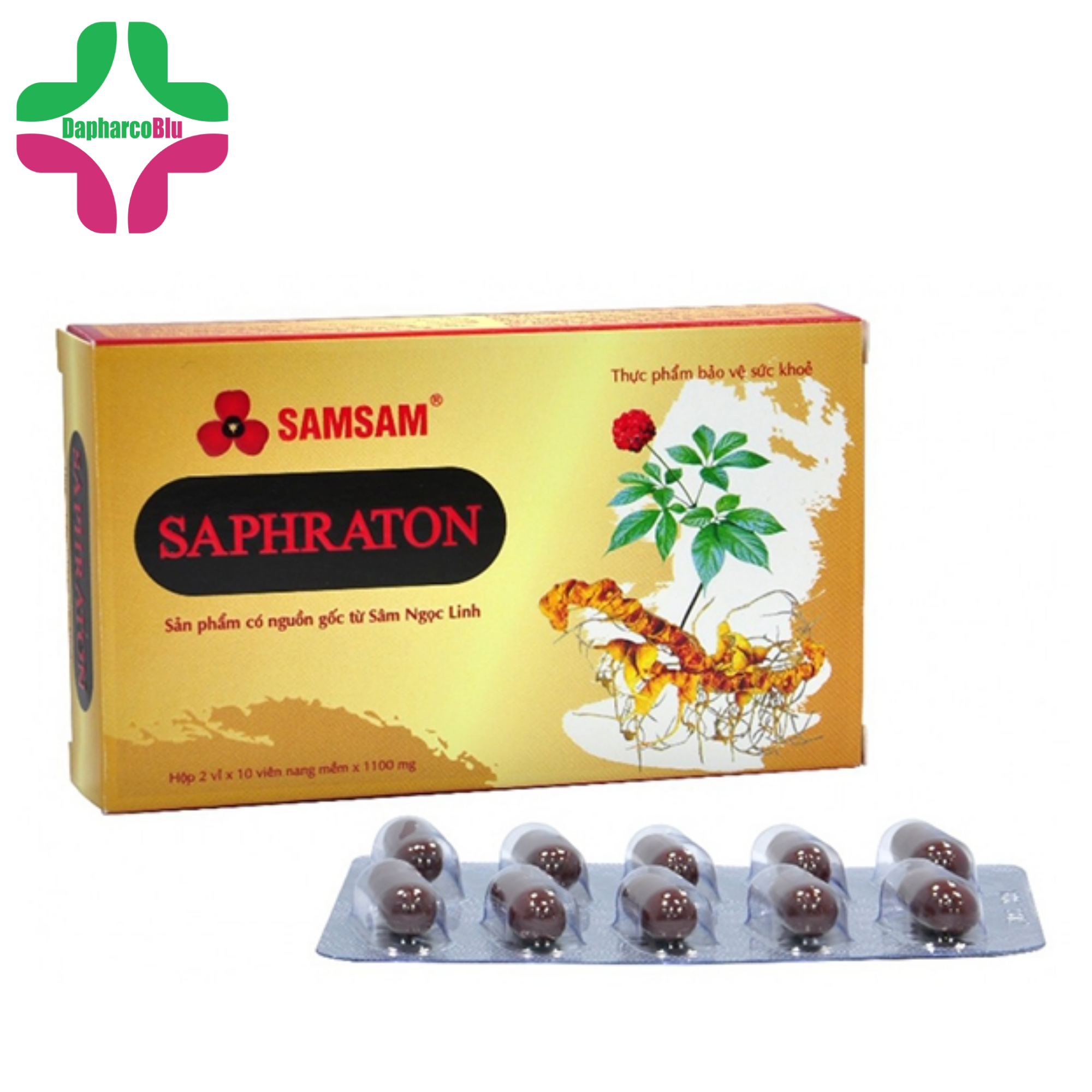 Viên uống sâm Ngọc Linh SAPHRATON bồi bổ sức khỏe giảm mệt mỏi suy nhược cơ thể