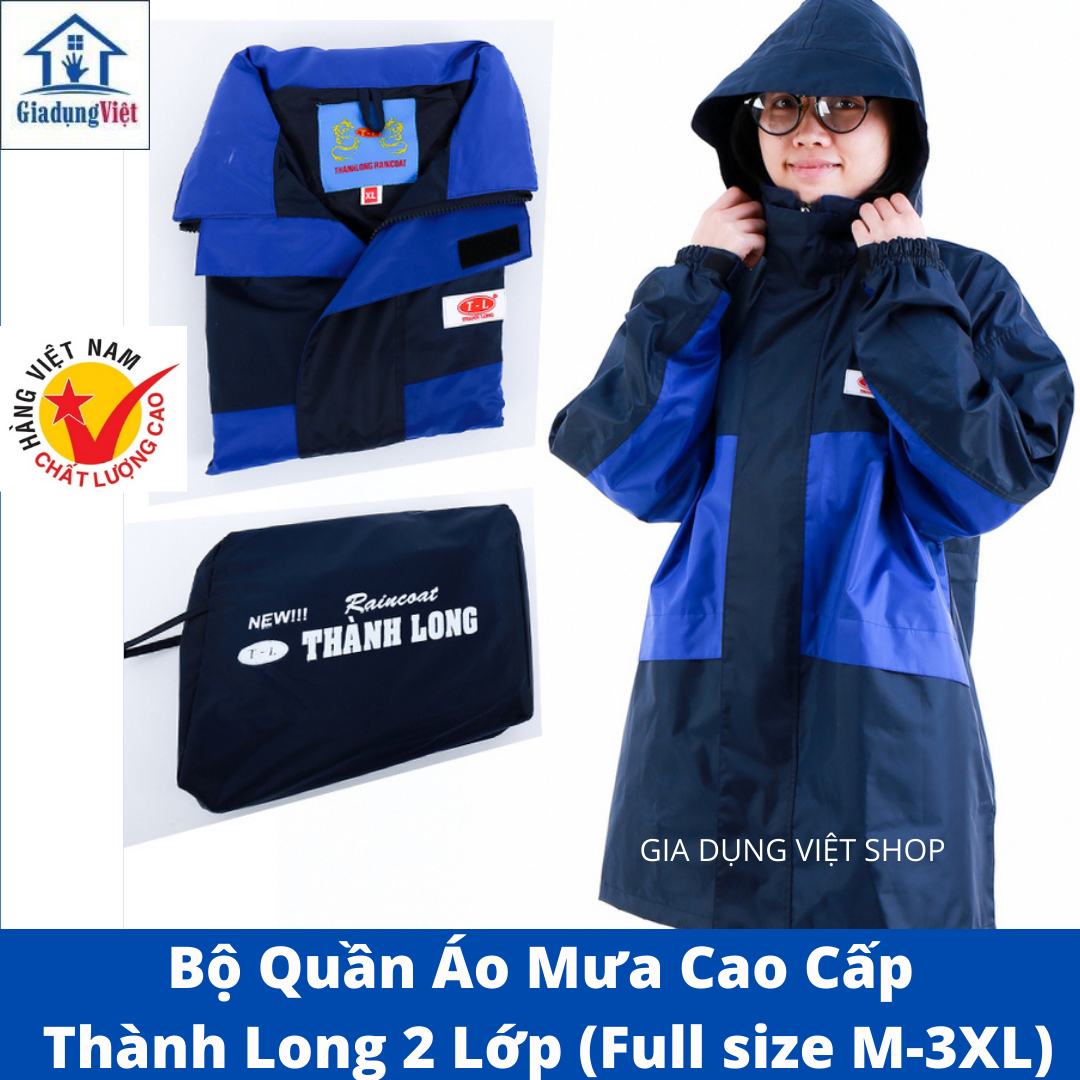 Bộ Quần Áo Mưa Cao Cấp 2 Lớp Thành Long (Nhiều size)