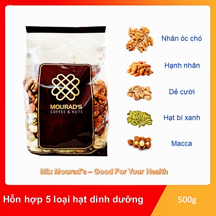 Mix 5 loại hạt dinh dưỡng túi 500g - hàng chuẩn úc