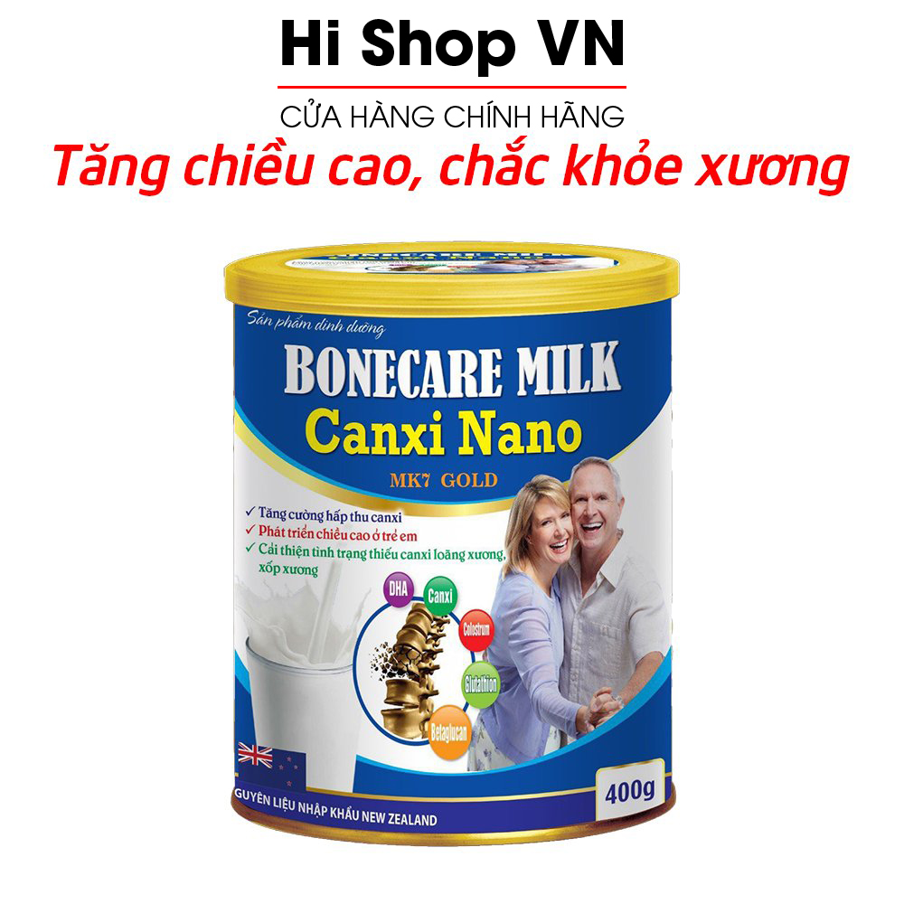 Sữa non Boncare Milk Canxi Nano MK7 hấp thu canxi tăng chiều cao, chắc khỏe xương khớp - Chai 400g