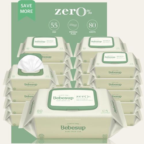 Sỉ thùng 10 gói Khăn giấy ướt không mùi cho bé BEBESUP Hàn Quốc loại ZERO