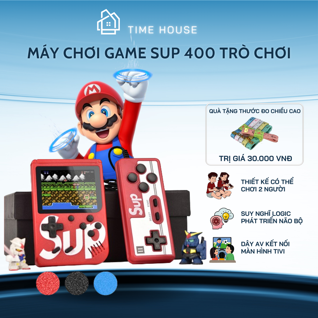 Máy chơi Game mini cầm tay SUP 400 trò chơi thế hệ mới, có thể chơi 2 người kèm tay cầm