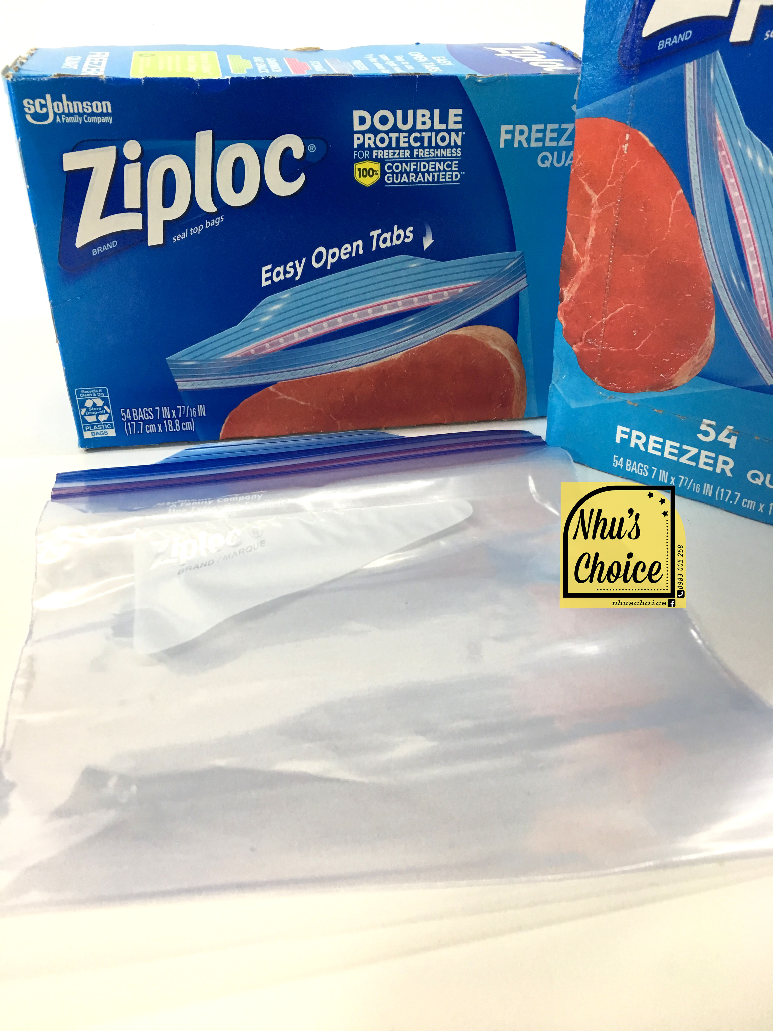 Lẻ 25 túi ziploc freezer quart bags mỹ 17.7 x 18.8cm
