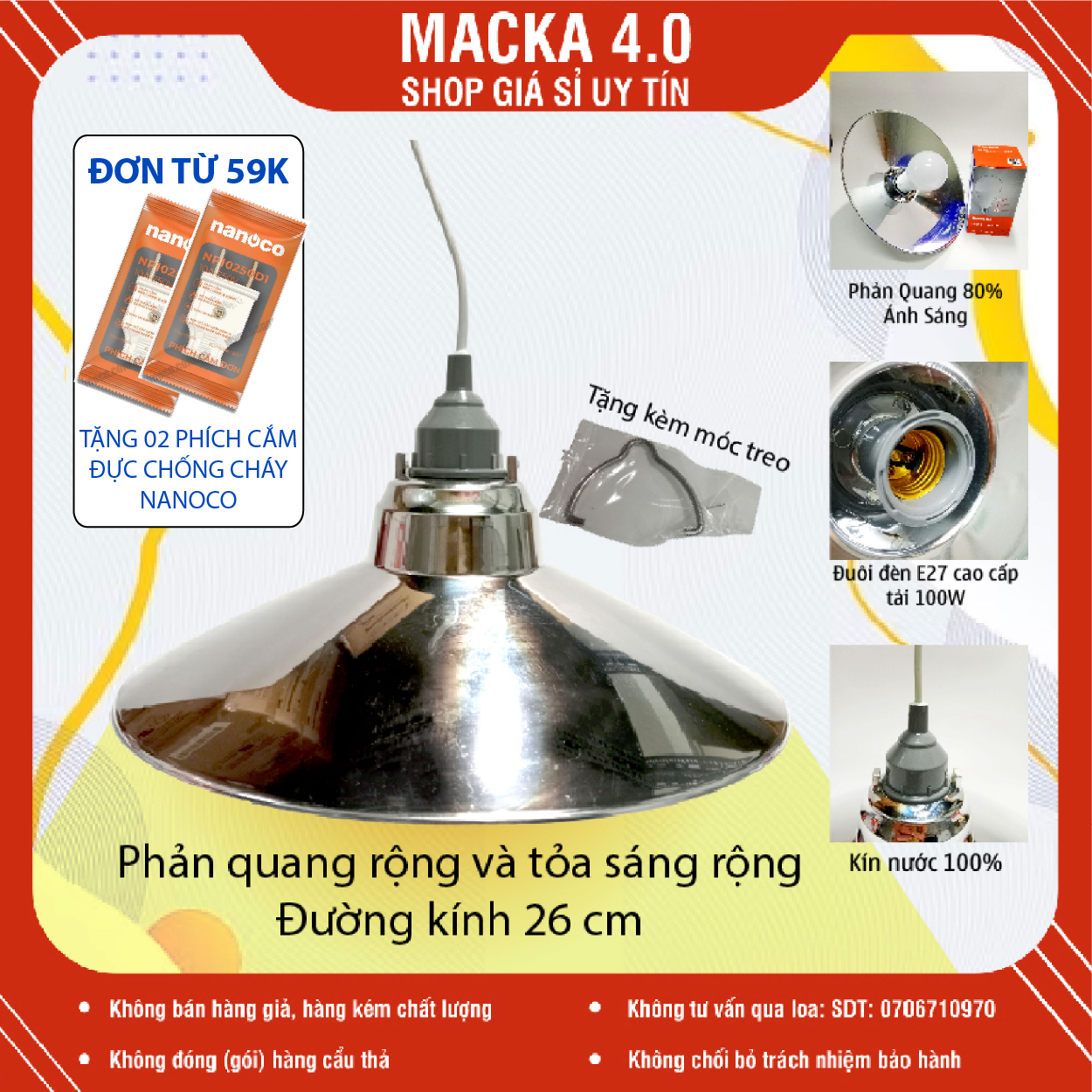 [Tặng phụ kiện] Chao đèn mạ crom chụp bóng đèn LED trụ led tròn siêu sáng phản quang tốt độ bền cao đầy đủ phụ kiện đi kèm