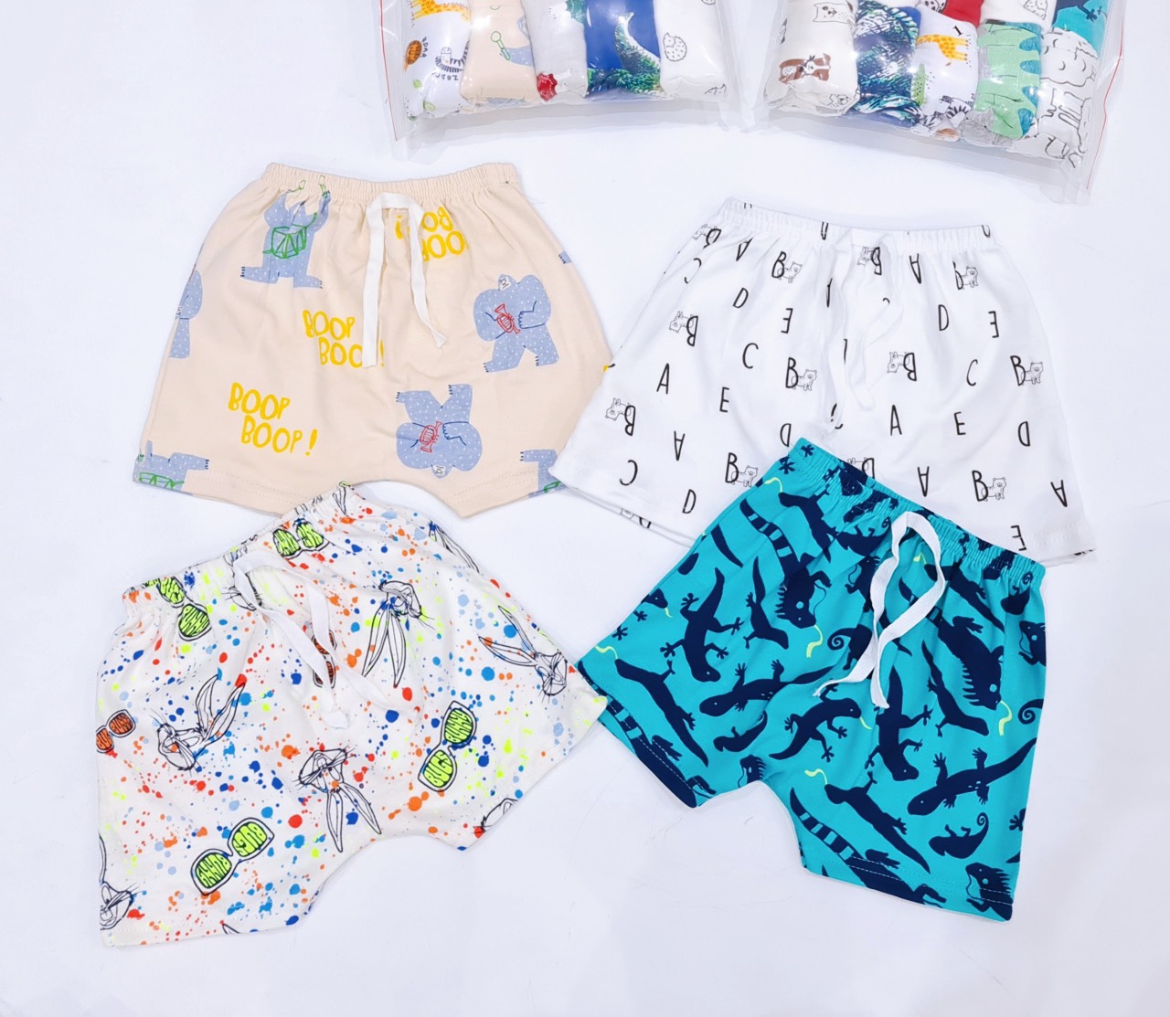 Quần chục cộc in hình GAP bé trai và bé gái 1-5 tuổi Set 10 chiếc
