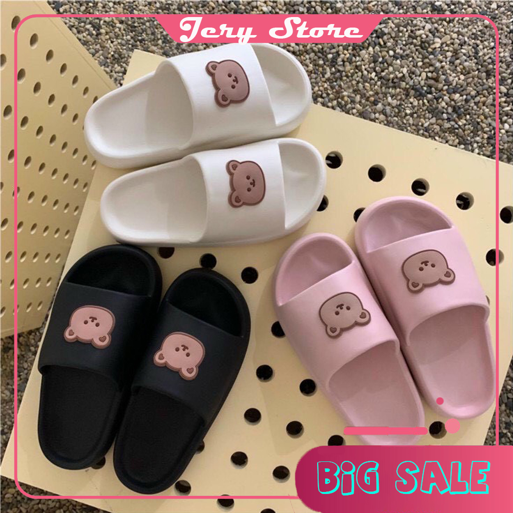Dép nữ, dép quai ngang nữ bánh mì hình gấu siêu cute, cực xinh. Chất liệu cao su non mềm, êm chân. Phù hợp với mọi lứa tuổi