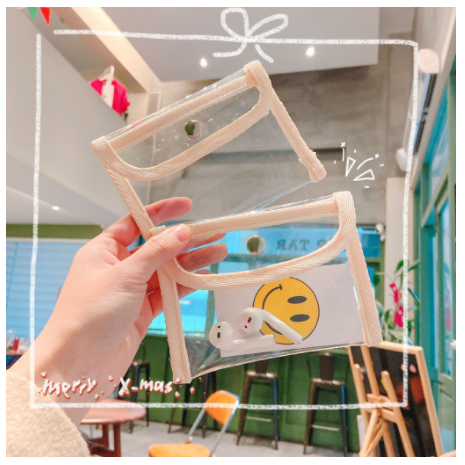 Ví trong suốt mini đựng mỹ phẩm hoặc phụ kiện nhỏ gọn xinh xắn