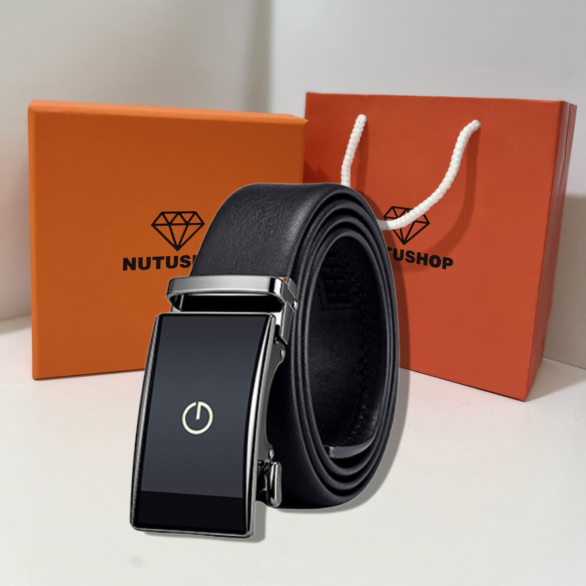 Thắt lưng nam da bò cao cấp fullbox nutushop - nt302h
