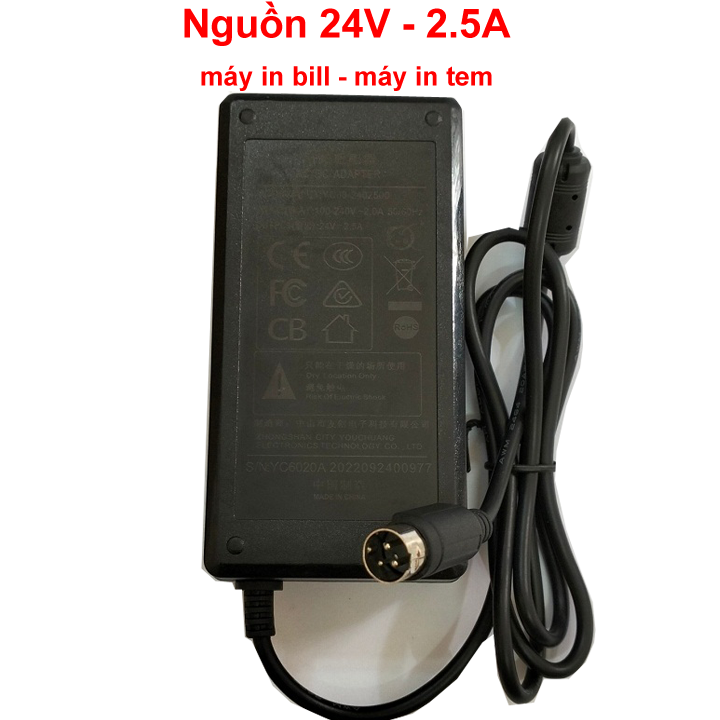 Nguồn máy in bill hóa đơn, máy in mã vạch