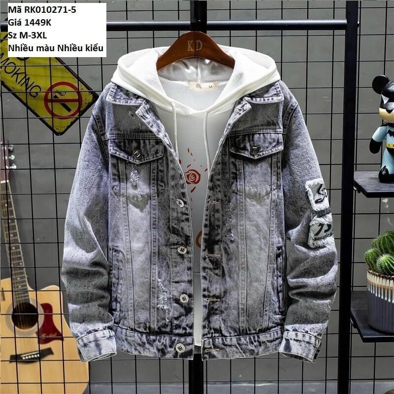 [HCM]Áo khoác jean nam áo khoác bò nam chất liệu Denim cao cấp co giãn nhẹ hàng VNXK- ÁKJN5