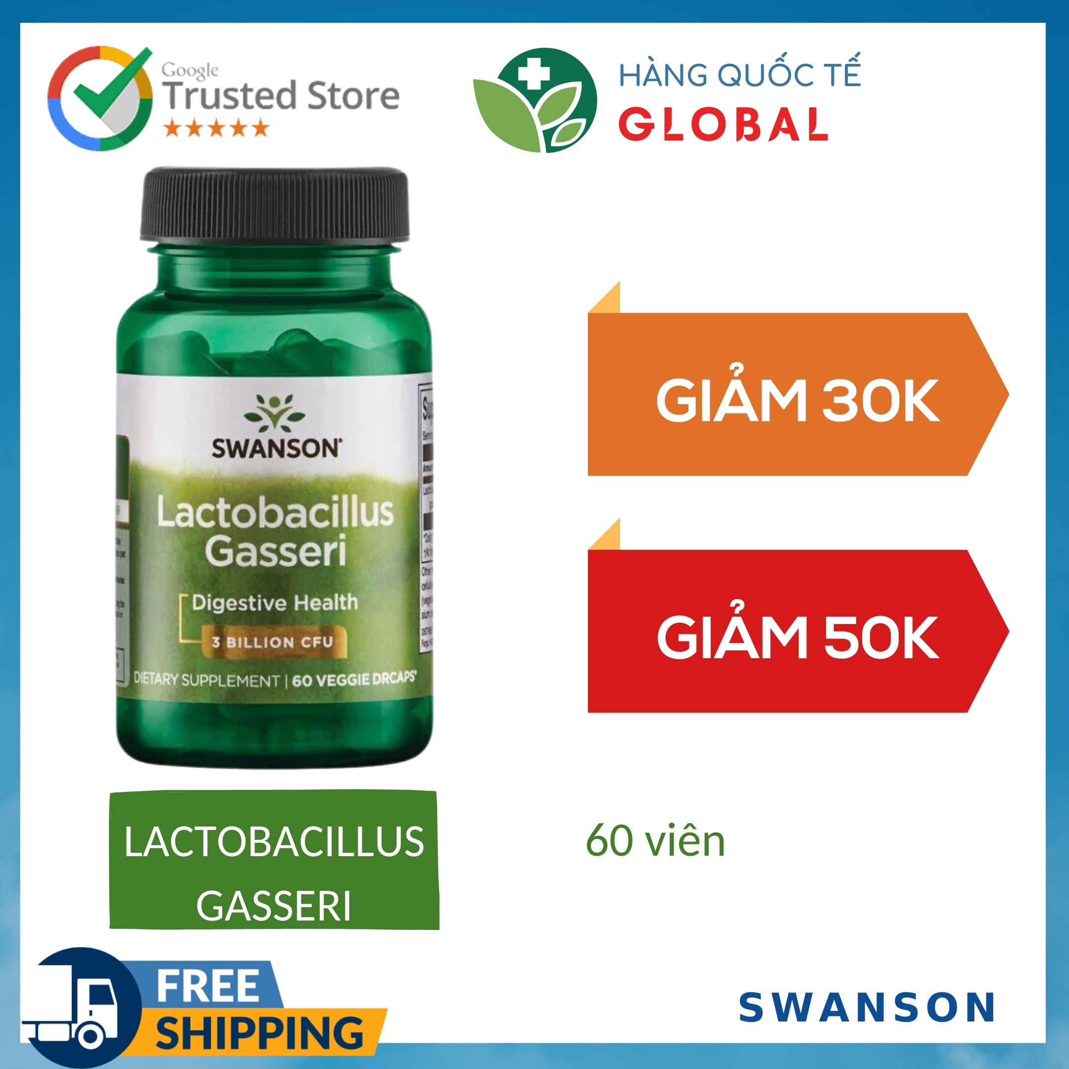 International swanson lactobacillus gasseri 60 tablets digest health