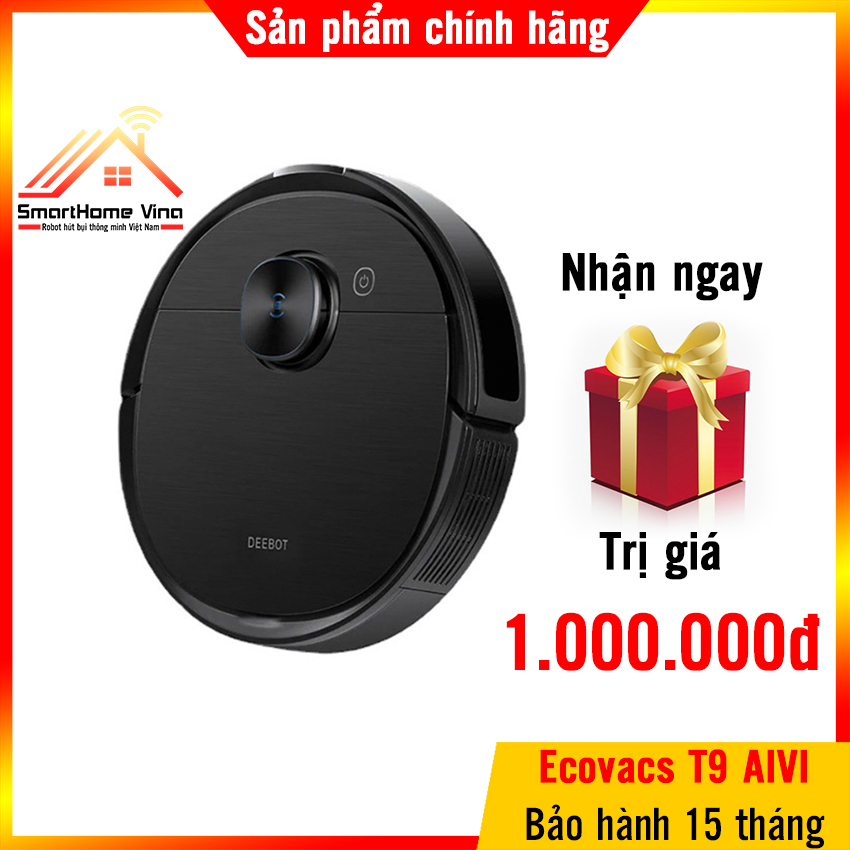 [Trả góp 0%]Robot hút bụi lau nhà Ecovacs T9 aivi mẫu mới nhất 2021 - Mới 100% bảo hành 15 tháng, lực hút 3000 pin 5200, Quà tặng trị giá 1 triệu đồng.