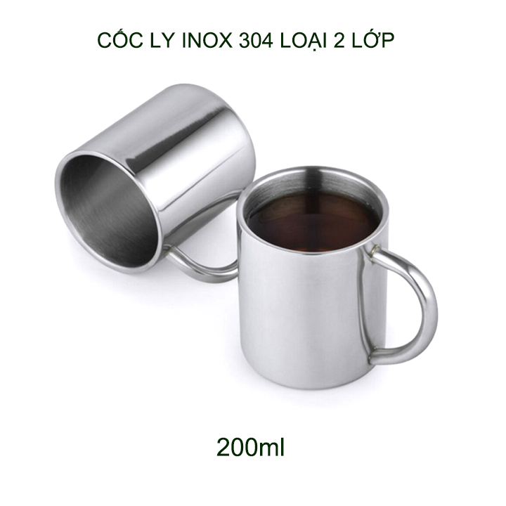 Multi-Purpose Drinking Cup and Tea Cup Made of 304 Stainless Steel with 2 Layers of Heat Resistance, Capacity 200ml
