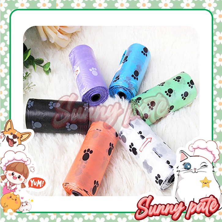Cuộn 15 túi nilon đựng chất thải thú cưng - đựng phân của mèo - Sunny pate petfood