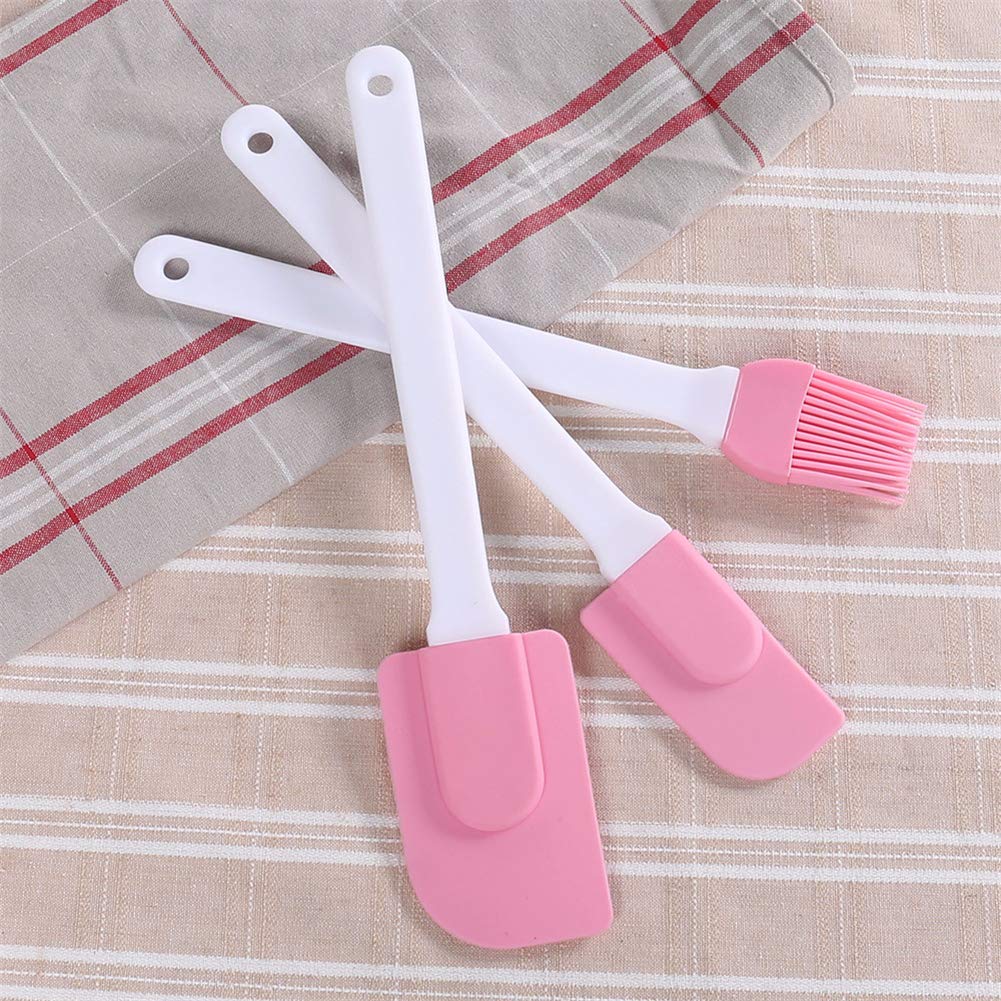 Bộ Thìa Trộn Silicon, 3 Chiếc Bánh Hồng Phới Trộn Kem Bơ, Dụng Cụ Nấu Ăn Nướng Và Xẻng Làm Bánh Ngọt Cao Su Chống Dính Để Nấu Ăn, Nướng