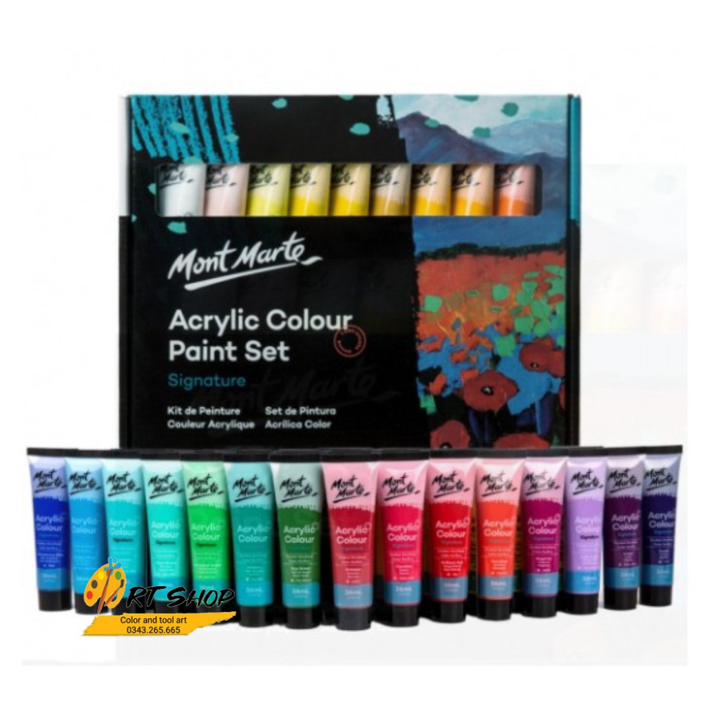 Màu Acrylic Mont Marte 36 x 36ml, Mont Marte Signature Acrylic Paint Set