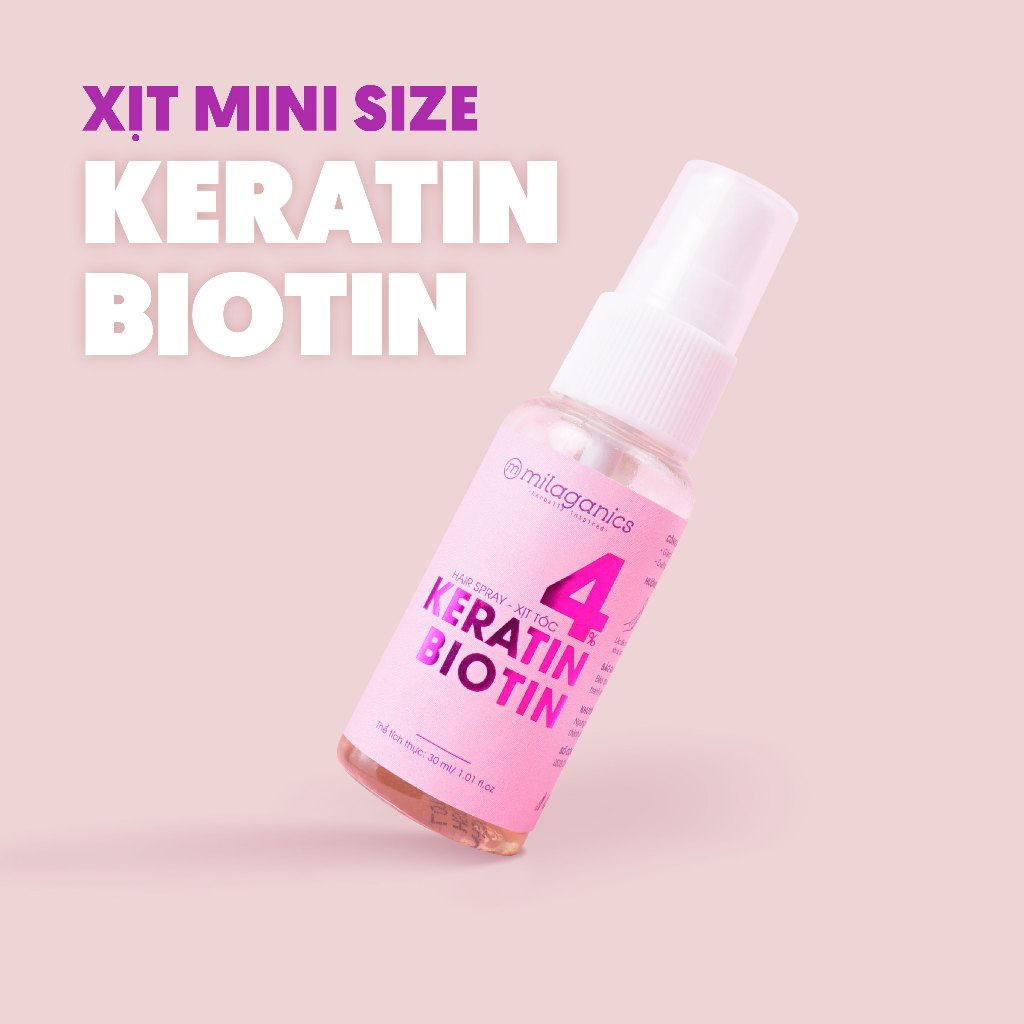 Xịt mọc tóc biotin & keratin 4% siêu tăng cường mọc tóc - dưỡng tóc hương nước hoa 30ml