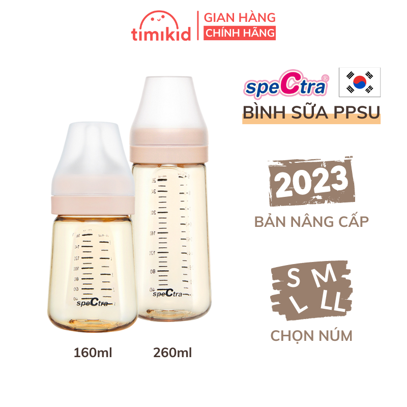 Bình Sữa PPSU Cổ Rộng Cho Bé Chính Hãng Spectra Nhập Khẩu Hàn Quốc Full