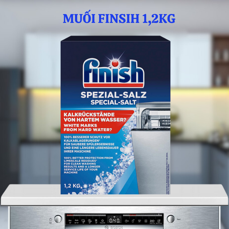 Muối rửa bát finish 1.2kg Made in EU dùng cho Máy rửa bát