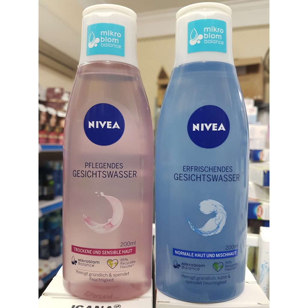 Nước hoa hồng Nivea mẫu mới 200ml của Đức - Mầu hồng
