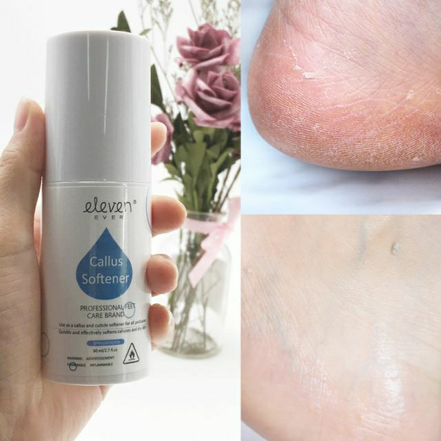 Chai xịt mềm da chà gót eleven
