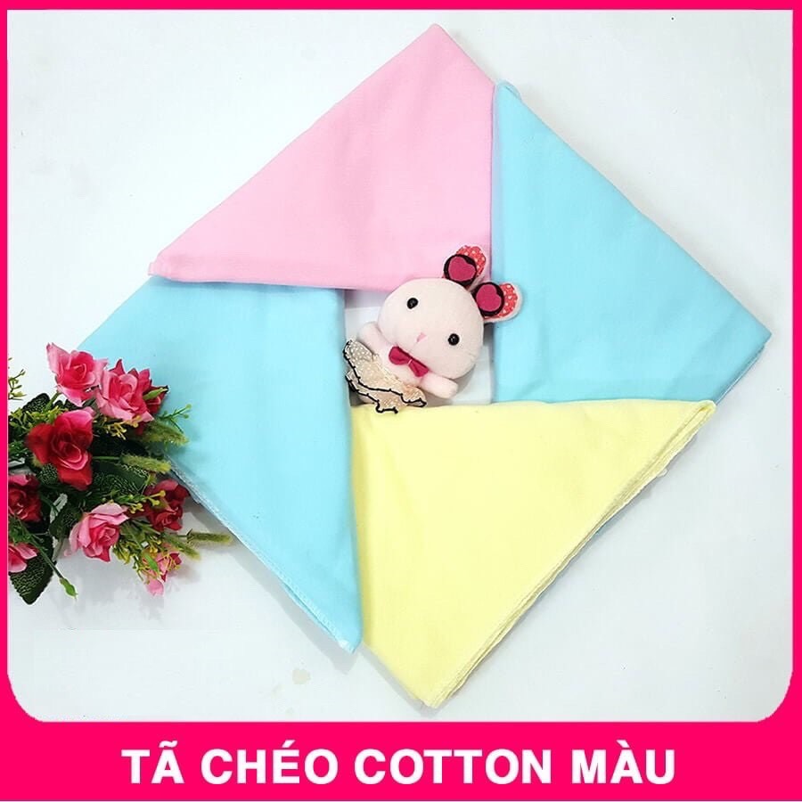 Tã chéo Hằng Trang tam giác màu trơn cho trẻ sơ sinh