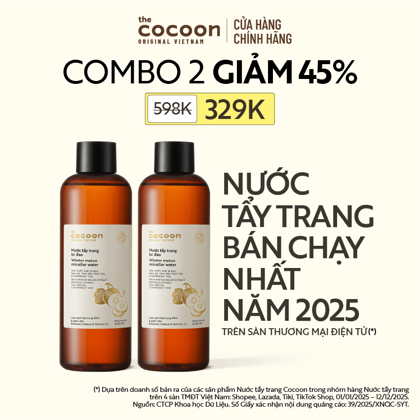 COMBO 2 - Bigsize Nước tẩy trang bí đao 500ml tẩy sạch makeup  giảm dầu 500ml