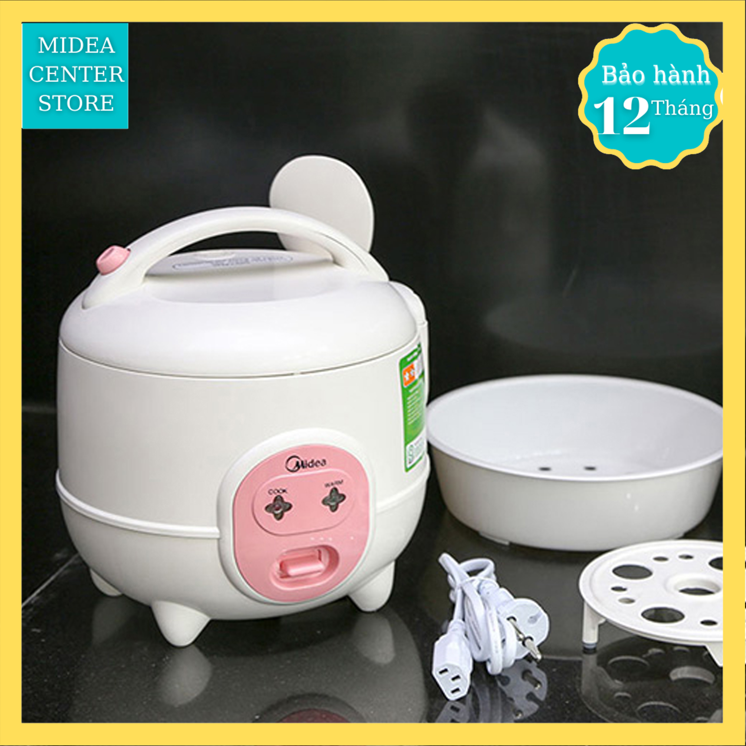 [Chính hãng] Nồi cơm điện mini Midea 0.6 lít MR-CM06SA, hàng chính hãng , bảo hành 12 tháng toàn quốc , lỗi 1 đổi 1