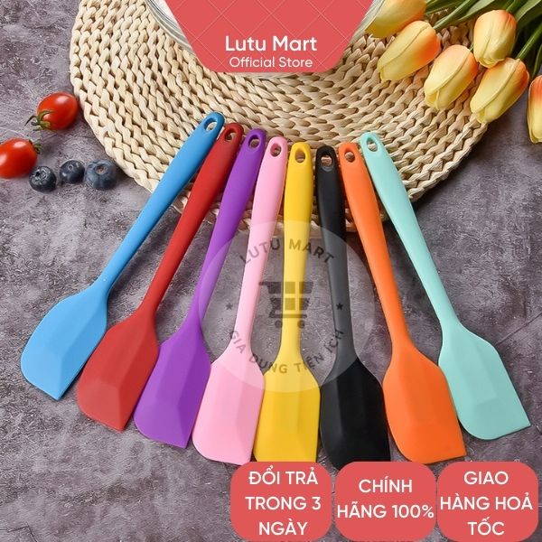 Spatula cây vét bột phới trộn bột silicon chịu nhiệt cao cấp 21 cm, 28 cm – lutu mart