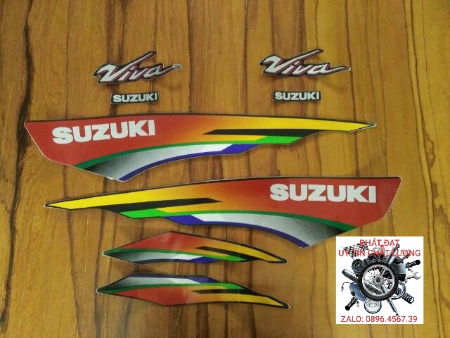 Bộ tem cho xe viva suzuki màu xanh nhớt