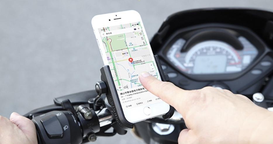 Giá đỡ điện thoại xe máy hợp kim nhôm gắn chân gương và ghi đông Motowolf 2805B ( Đen,xám )
