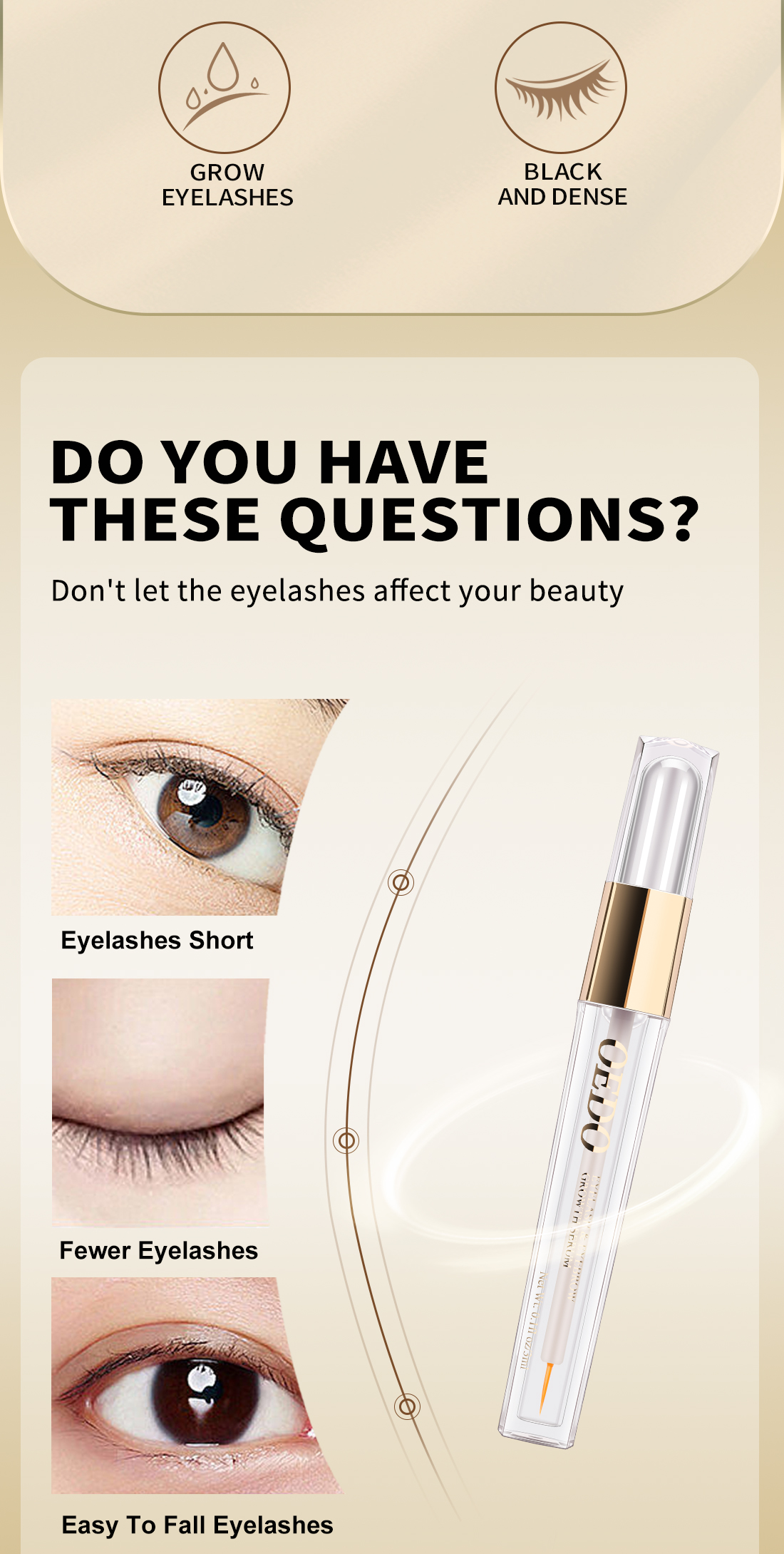 OEDO 3 cây serum làm dài và dày lông mi cung cấp dưỡng chất cho đôi mắt quyến rũ - INTL