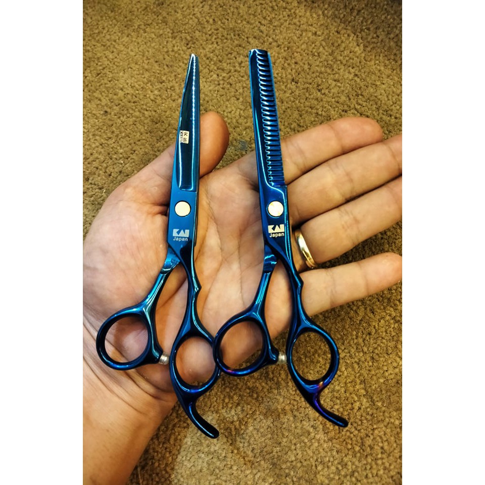 Bộ ( Cặp ) Kéo Cắt Tóc Và Kéo Tỉa Tóc Cao Cấp Chuyên Nghiệp Nam ( Nữ ) Thép Không Gỉ  Nhật Bản Kai 6.0 [ CÓ BÁN LẺ ][ CÓ QUÀ Ạ ]❤❤❤❤❤❤