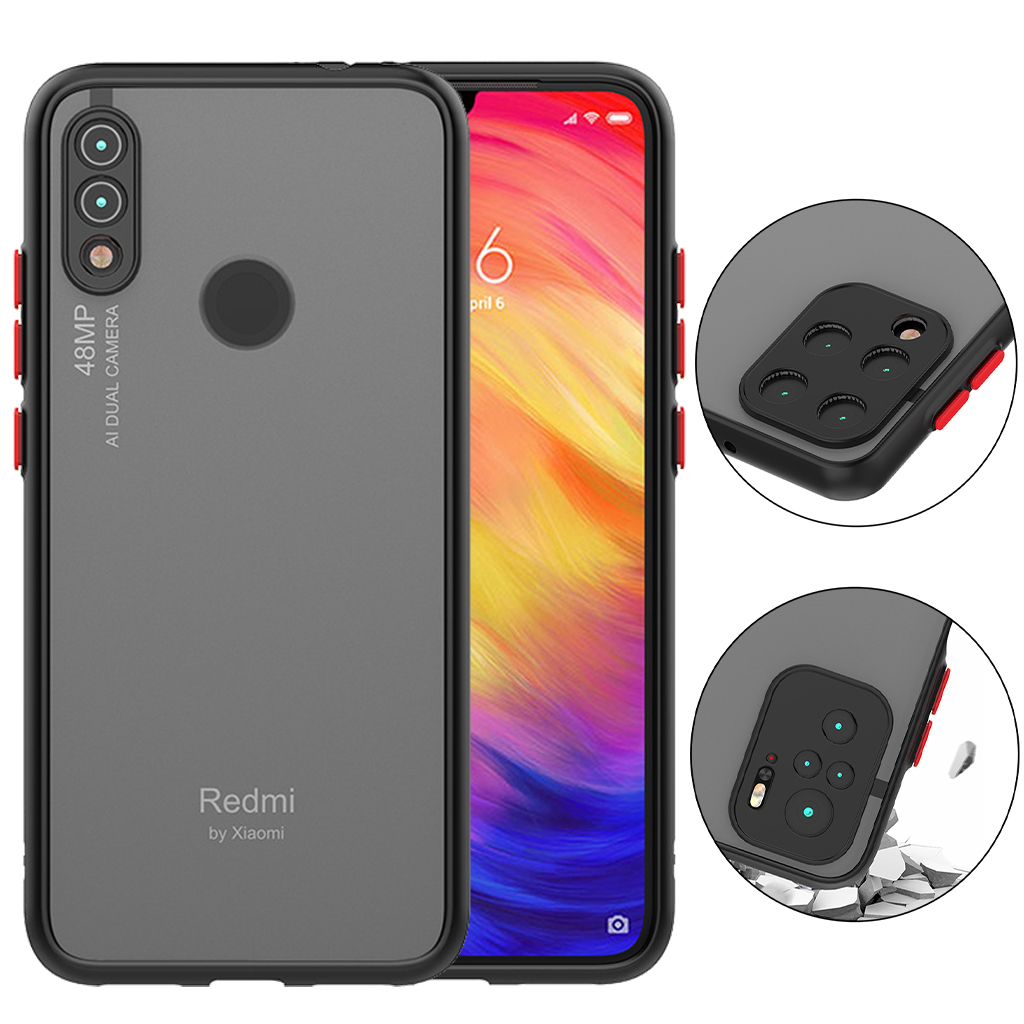Ốp lưng Redmi Note 11 Pro Note 11s Note 7 Note 8 Note 9  Pro Note 9s Note 10 10s 9T 9A Mi 11 Lite 5G đen nhám [Basic]