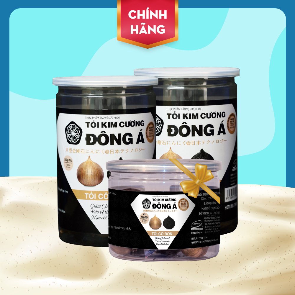 Combo 2 Hộp Tỏi đen Kim cương Đông Á 300g - Tỏi đen cô đơn sản xuất theo CN Nhật Bản -Kiểm nghiệm chất lượng bởi Bộ Y Tế, Intertek (Tỏi loại 1) - Hỗ trợ tăng cường đề kháng, giảm mỡ máu, ổn định huyết áp