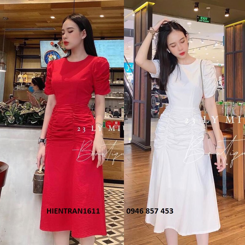 Váy Body Trắng Bẹt Vai Xẻ Thiết Kế Cao Cấp V2991  Xuân Quỳnh Luxury