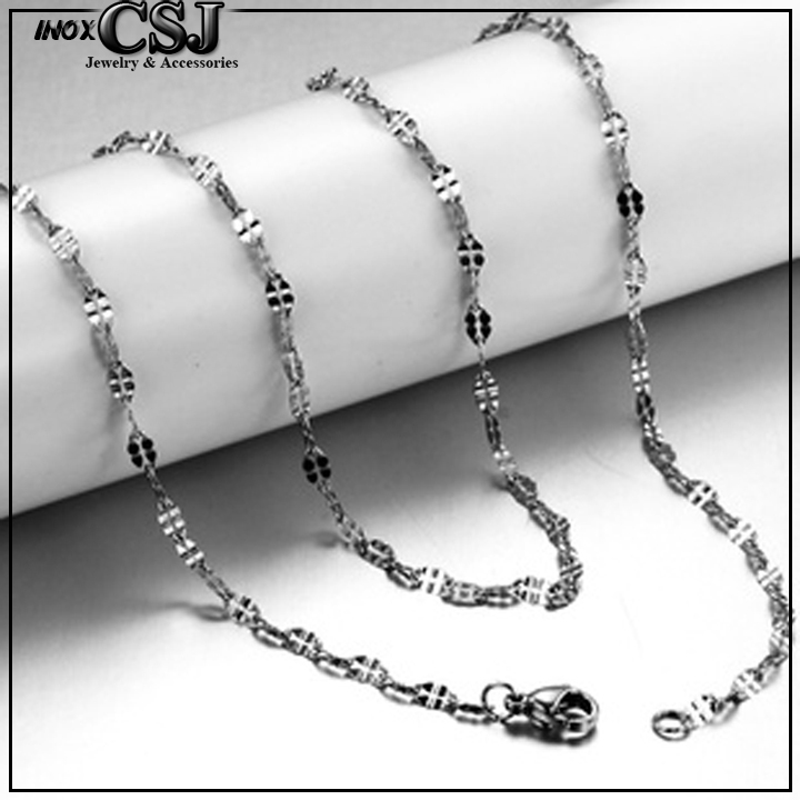 Dây chuyền nữ inox kiểu lá me đẹp và an toàn cho người đeo 3mm d016