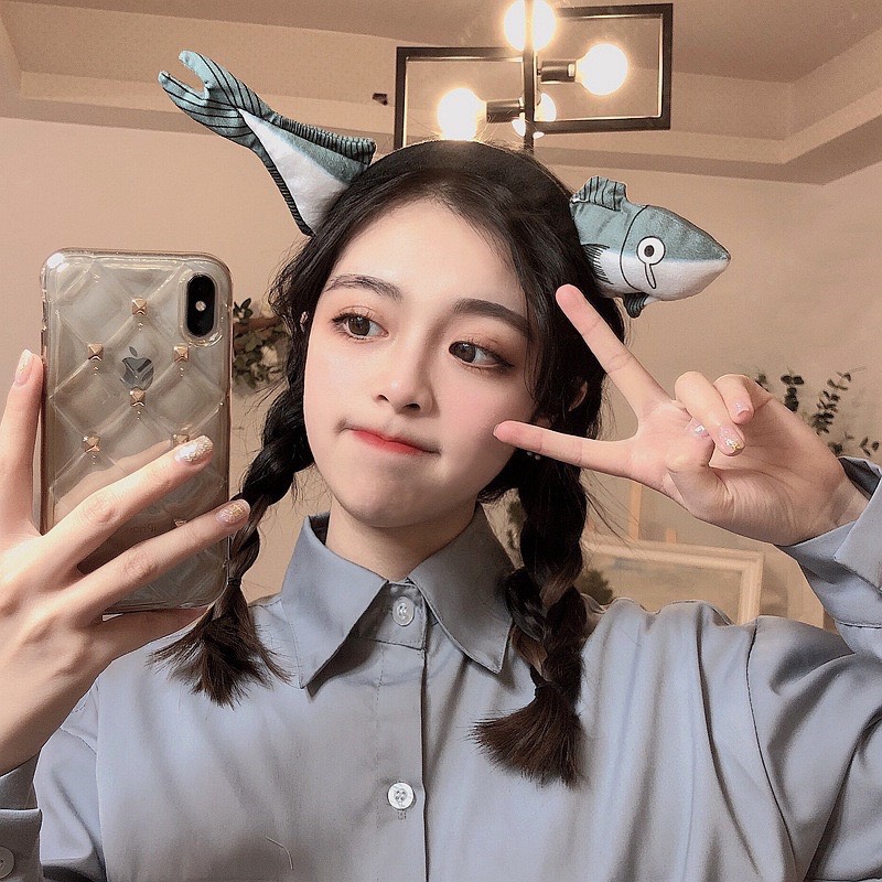 Bờm tóc rửa mặt con cá đẹp cute hàn quốc, băng đô rửa mặt con cá đẹp nữ