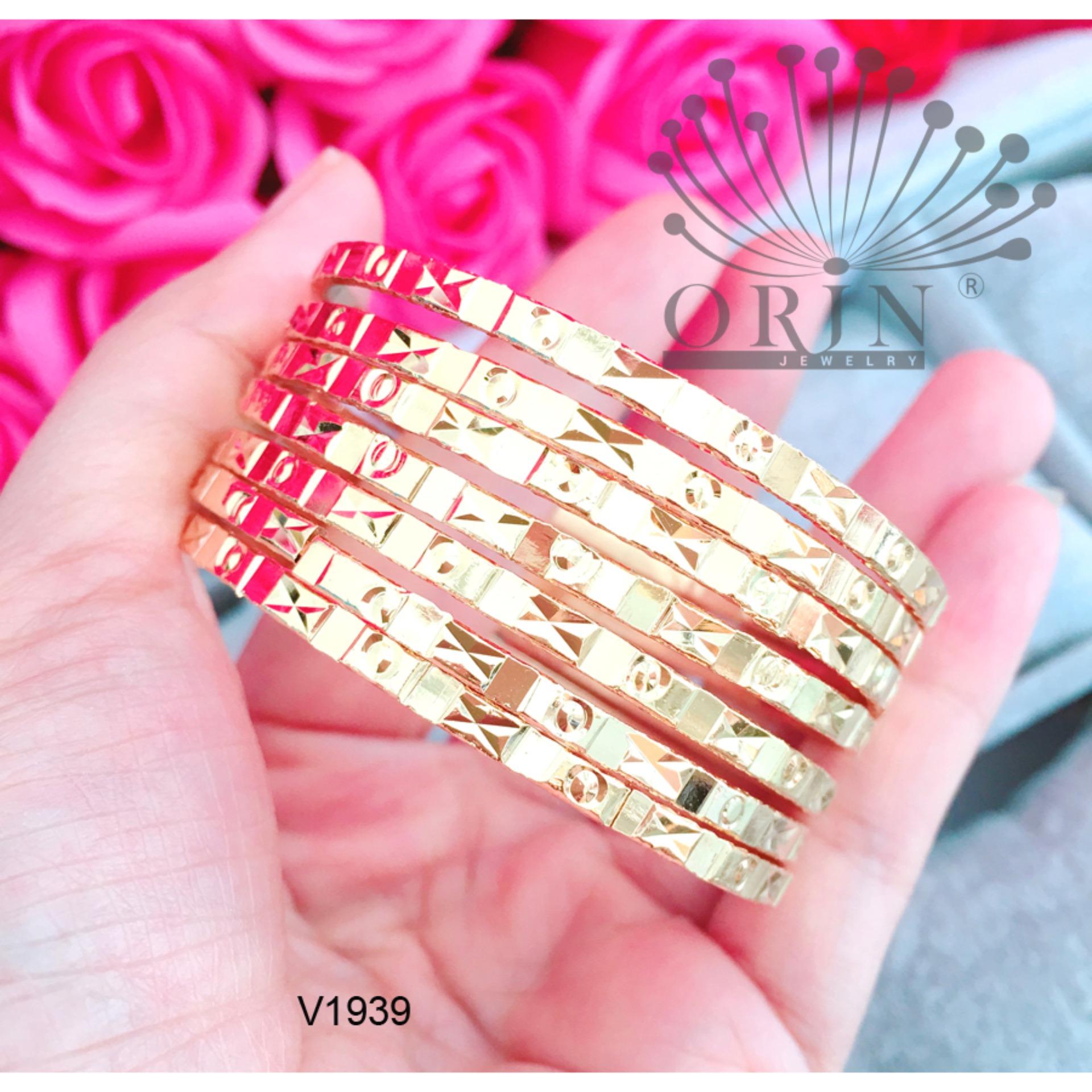 Vòng đeo tay, vòng ximen, vòng bộ 7 chiếc có khóa bền màu khắc X và O V1939 thiết kế cao cấp Orin V2148 - Long Tien