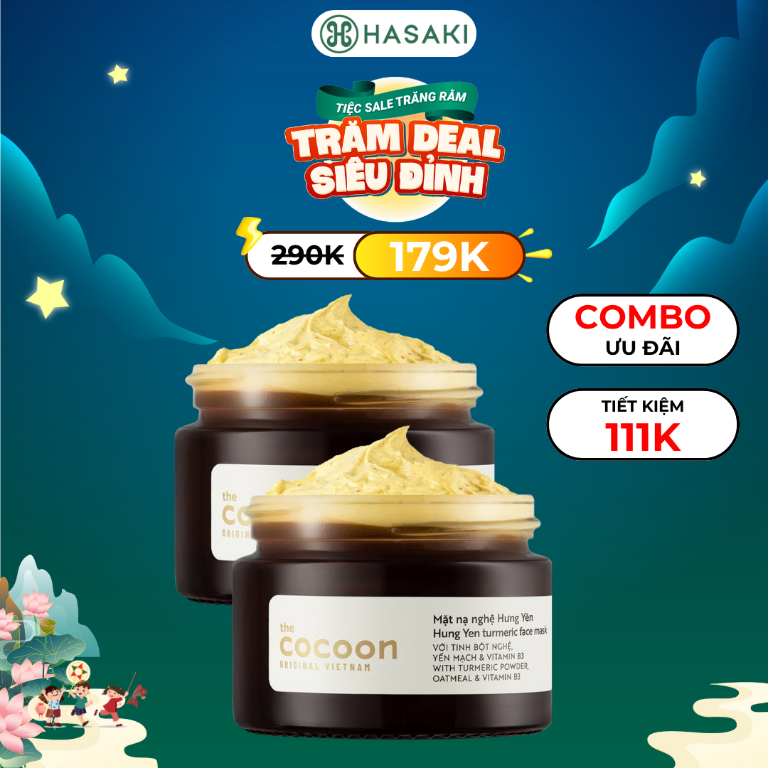 [SIÊU GIẢM GIÁ] Combo 2 Mặt Nạ Nghệ Hưng Yên Cocoon Dưỡng Da Mịn Màng 30ml Hasaki Sản Phẩm Chính Hãng