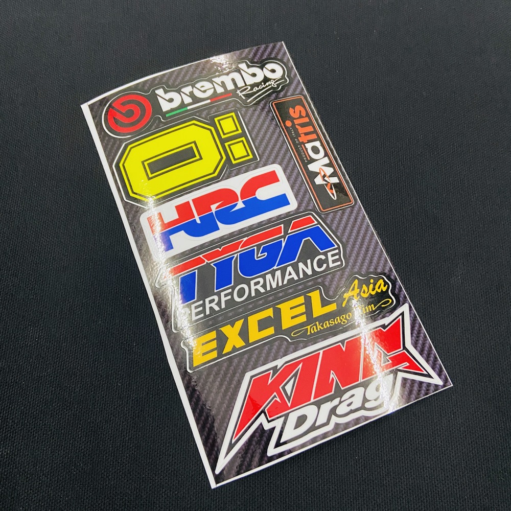 Bộ tem trang trí xe máy size nhỏ với nhiều sticker,logo ohlin,hrc,tyga..