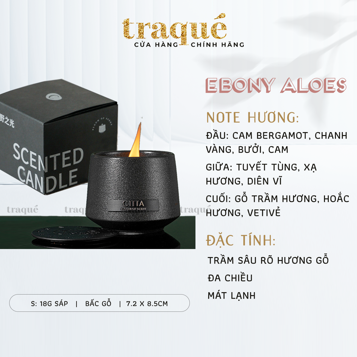 Nến thơm tinh dầu Citta - Cốc đen nắp mềm