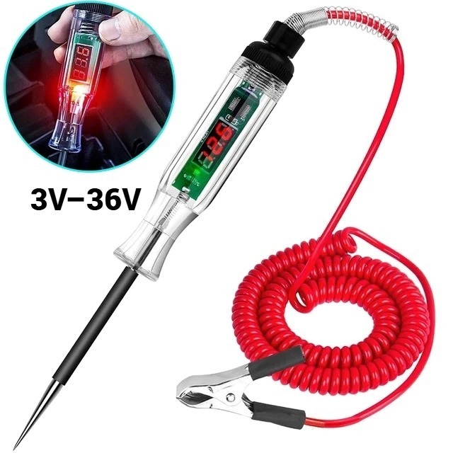 3-36V Led Automotive Digital Electrical Tester with 1.2m Twisted Wire | Dc 12V 24V Electrical Tester for Testing Car Batteries Giá 89,000 Đồng*Miễn phí vận chuyển