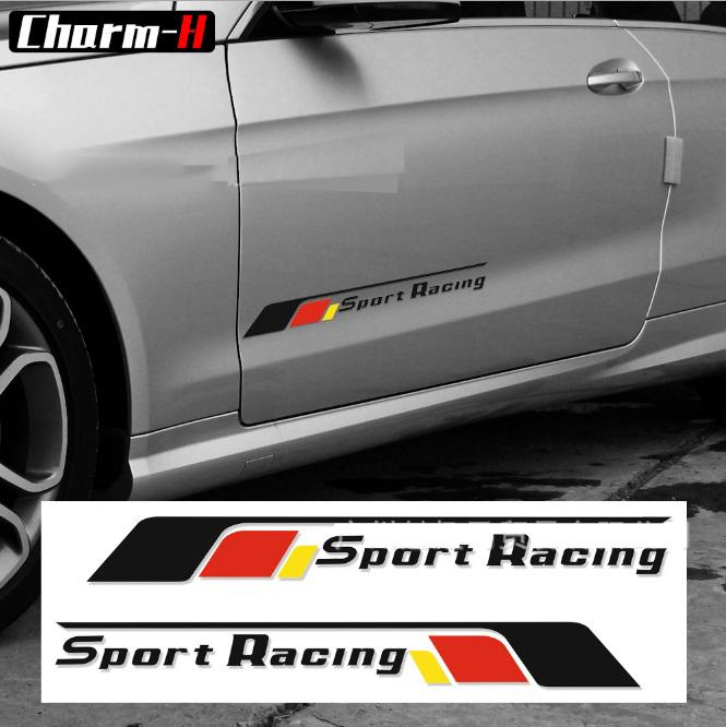[HCM]Bộ 2 Tem dán cửa xe ô tô phong cách thể thao Sport Racing