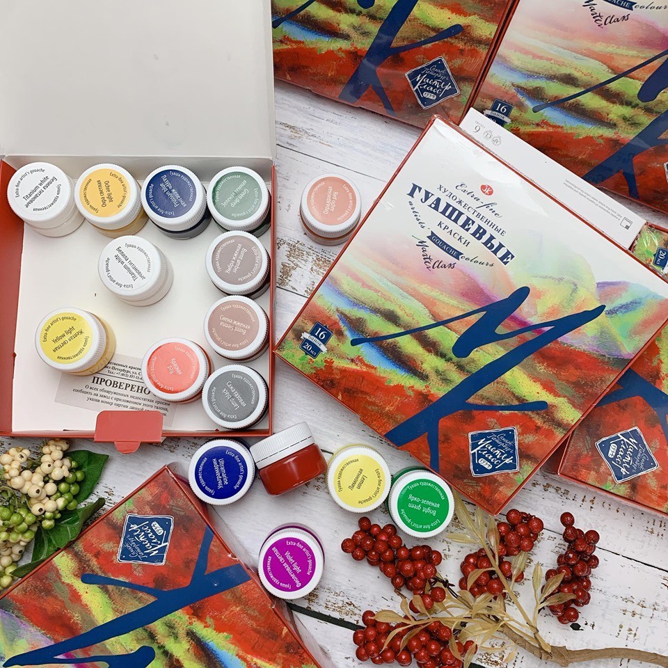 Màu gouache masters class -16 màu - hãng nevskaya palitra